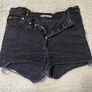 Levi’s black ribcage shorts